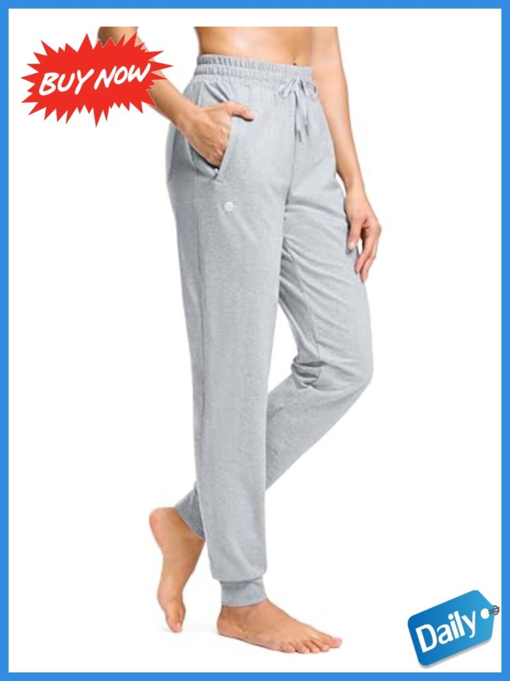 Tall Women's Cotton Sweatpants Joggers with Pockets 34 Inseam